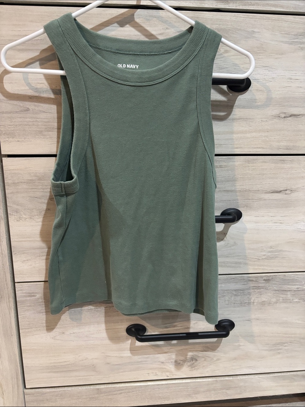 Old Navy Olive Ribbed Tank in Sage Green